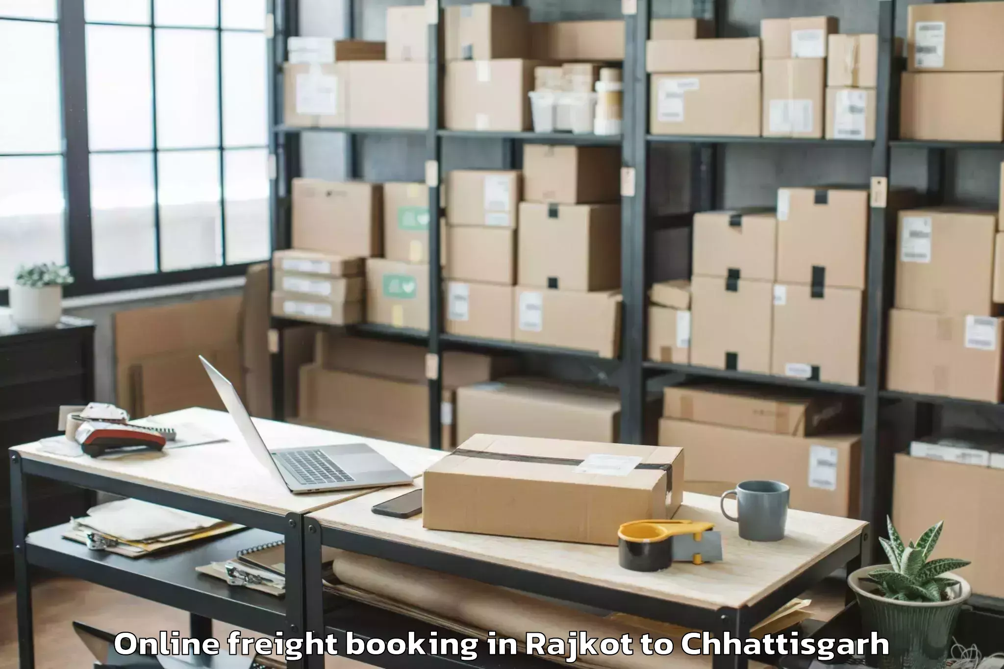 Get Rajkot to Jashpur Online Freight Booking